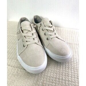 Blowfish Malibu Sneakers Maxine Womens Size 9M Beige White Shoes Lace Up Pull On